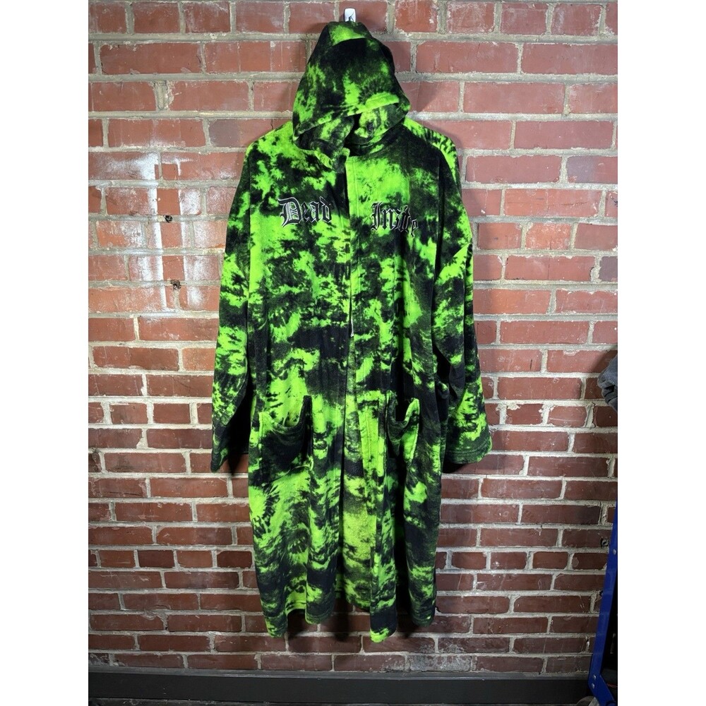 Blackcraft Cult Bath Robe Green/Black Tie Dye Gothic Pentagram Adult XXL - Picture 2 of 6